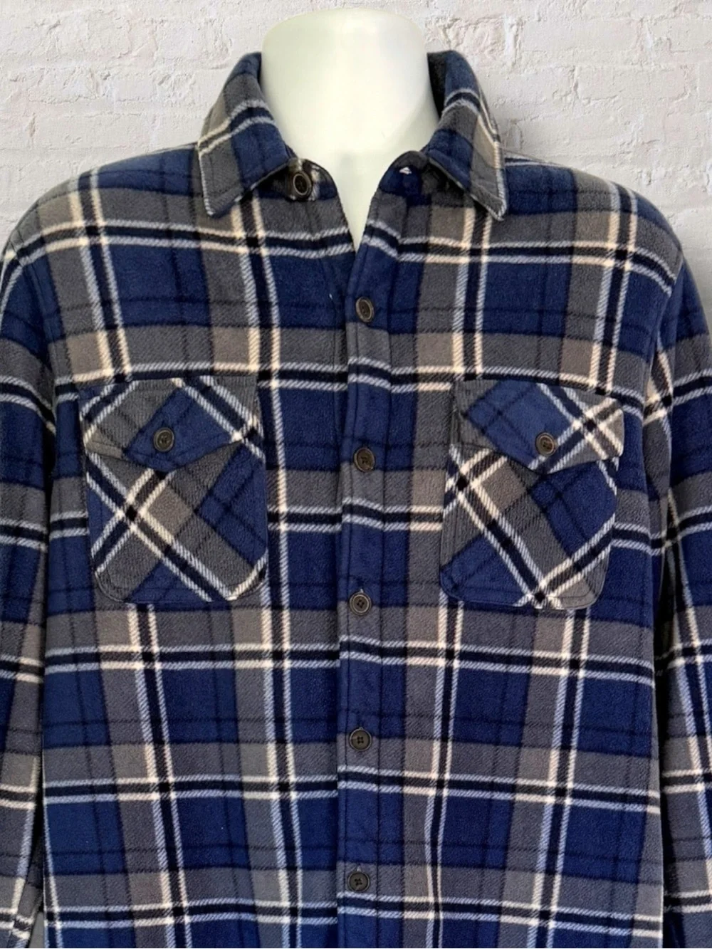 Freedom Foundry Dry Goods Sherpa Lined Flannel Shirt Jacket Men’s M Blue Plaid